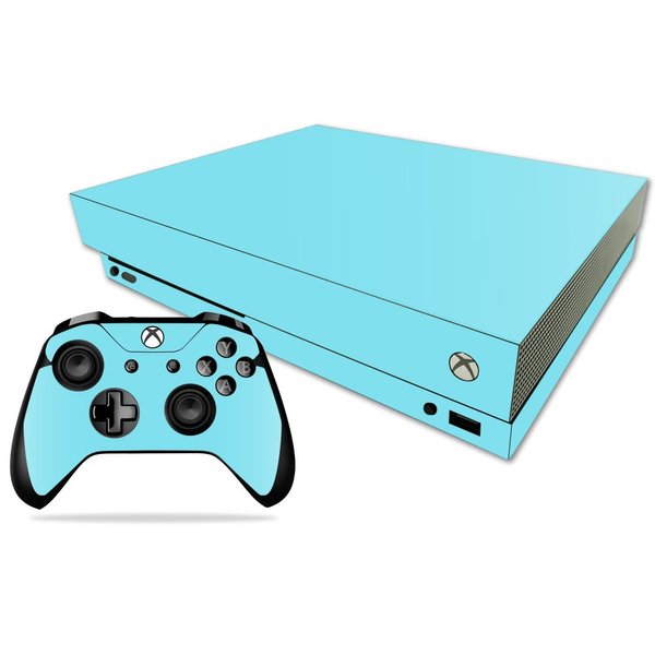 MightySkins Skin Compatible with Microsoft Xbox One X - Solid Baby Blue | Protective, Durable, and Unique Vinyl Decal wrap Cover | Easy to Apply, Remove, and Change Styles | Made in The USA