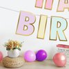 Pastel Happy Birthday Decorations for Women Girls, Macaron Happy Birthday Banner with Smiley Face Birthday Decorations, NO DIY Birthday Party Decorations with Circle Dot Happy Birthday Garland and Bunting Banner