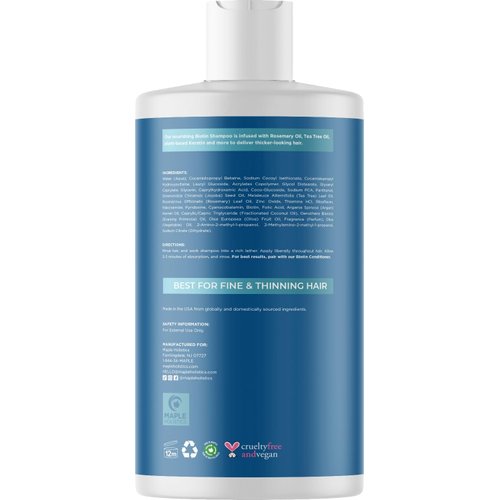 Volumizing Biotin Shampoo for Thinning Hair - Thin Hair Shampoo with Rosemary Keratin and Essential Oils for Hair Care - Vegan Sulfate Free Shampoo for Damaged Dry Hair Paraben and Cruelty Free