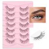 Eyelashes Natural Lashes 13mm Wispy Eyelashes Thin Memory Band False Eyelashes Natural Look Volume Strip Lashes C Curl False Lashes Pack Natural Eyelashes Fake Eyelashes 7 Pair EVENTILL