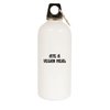 Molandra Products Ate A Vegan Meal - 20oz Stainless Steel White Water Bottle with Carabiner, White