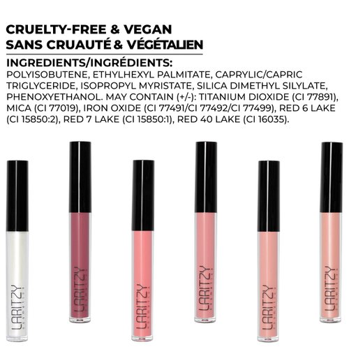 LARITZY COSMETICS Holographic Lip Gloss – Hydrating Non-Sticky Topcoat – 3.1 g (0.1 oz) (Old Rose)