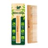 Hair Comb - Natural Wood with Anti-Static & No Snag Handmade Organic Neem Comb with Fine Tooth for Head Hair, Moustaches, Beard (DualTooth)