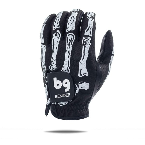 BG Bender Golf Glove | Wear On Left | (Black Bones, Mens XXL)