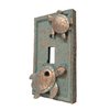 Top Brass Sea Turtle Nautical Beach Art Decor - Electrical Cover Wall Plate Bronze/Verdigris Finish - Single Switch, Double, Rocker, Outlet (Single Switch)