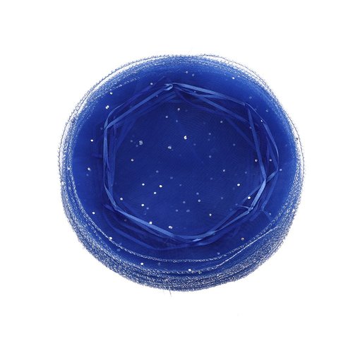 Bezall 50pcs 9.8 Inch Round Royal Blue Organza Bags, Small Mesh Bags Drawstring Gift Bags Baby Shower Wedding Party Favor Bags Jewelry Candy Pouches