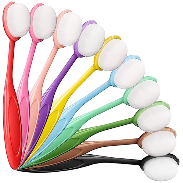 Ink Blending Brushes for Card Making, Blender Brushes for Stamping Scrapbooking Stencil, Ink Blending Tool, Blending Brush for Crafter Paper Broad Application Painting, Color Coded Handles, 10 Pack