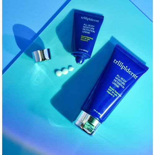 Trilipiderm All-Body Moisture Retention Crème w/SPF 30, Vitamin D - Broad Spectrum Face & Body Sunscreen, Non-Greasy Sun Lotion, Hydrating Sun Cream, Plant-Derived Lipids, 3 oz travel size tube