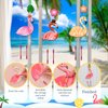TREACLUB 16 Pack Wind Chime Kits for Kids, Make Your Own Summer Flamingos Wind Chime DIY Coloring Heart Flower Pineapple Wooden Arts and Crafts Birthday Gifts for Girls Boys