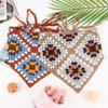 DRESHOW Floral Crochet Hair Bandana 2 PCS Tie Knotted Headscarf Vintage Headband Knitted Head Kerchief for Women&Girls