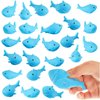 50 Pcs Rubber Sharks for Kids Blue Shark Bath Toys Bulk Mini Floating Squeaky Rubber Sharks Cute Squeezable Bathtub Toys for Shower Classroom Carnival Cake Decoration Birthday Pool Party Favors