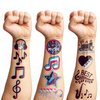 8 Sheets (95PCS) Music Temporary Tattoos Stickers Musical Note Black Theme Birthday Party Decorations Supplies Favors for Kids Girls Boys Gifts Prizes Rewards