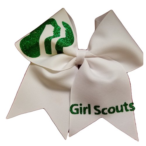 Cheer Bows White Girl Scouts Hair Bow