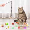 Retro Shaw Cat Toys Set 33 PCS, Interactive Cat Kitten Toys for Indoor Cats Kitty with Collapsible Cat Play Tunnel Tube Tent Cat Feather Wand Teaser Cat Bell Fuzzy Ball Springs Mouse Toys