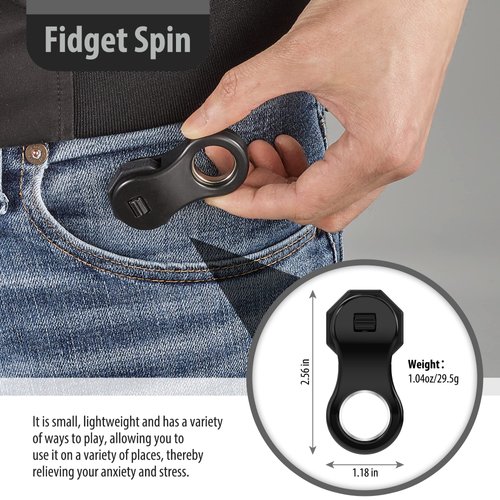 Yolscue Fidget Toy,Fidget Spinners Toy for Adults and Kids,Gifts Suitable for Children with Autism and ADHD,Quiet Office Desk Toy,Excellent for Relieving Stress and Anxiety Toys (Black)