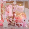 Cat Birthday Decorations, Cat Balloons, Pink 1 Balloon Number 40 inch, Cat Themed Birthday Party Decorations, One Balloons for 1st Birthday Decorations Girl