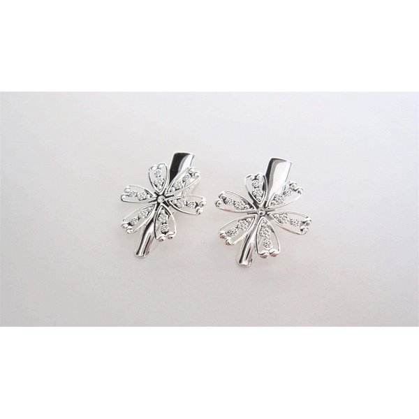 Set of 2 extra small silver flower metal alligator hair clip for fine thin hair