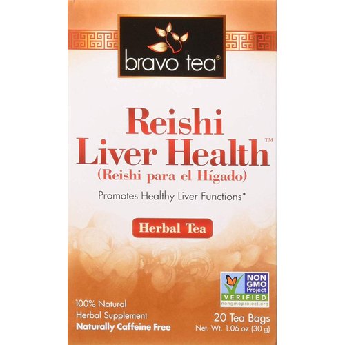 Bravo Tea Reishi Liver Health Caffeine Free, 20 Tea Bags, 2 Count