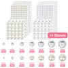 MOLILON 2032pcs Face Gems Jewels Bling Rhinestones Crystals Adhesive Pearl Stickers Stick On Pearls Makeup Jewelry Nail Art Stickers Gems Beads for Hair, Body, Face, Eye (Beige Pearls+Crystal)