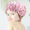 FirstKitchen Shower Cap for Kids, 2PCS Toddler Shower Cap, Cute Shower Cap with Double Layer, Kids Shower Caps for Girls Boys Child with Cartoon Animal(Pink Cat + Purple Rabbit)