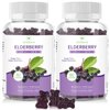 AFXMATE 2 Pack Elderberry Gummies Sambucus Black Elderberry - for Adults Kids, with Zinc and Vitamin C, 120 Gummies