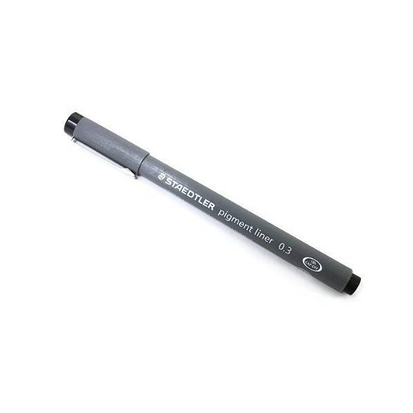 STAEDTLER PIGMENT LINER 0.3mm BLACK INK [Pack of 2]