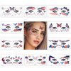 Independence Day Face Stickers 4th July Temporary Tattoos Stickers American Flag Star Butterfly Deisgn Patriotic Face Eye Stickers for Adult Kids Party Favors Supplies 10 sheets