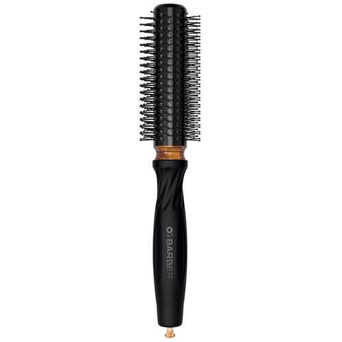 Olivia Garden OG Barber round brush with Ceramic Coated Barrel, quick drying and v-shaped bristles for easy styling on men hair, 1 inch
