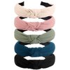 VELSCRUN 5 Pack Headbands for Women Gilrs Fashion Knotted Head Bands Solid Headband Non Slip Hair Band for Womens Thin Thick Short Hair Face Wash Hair Accessories Gifts for Women B