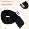 Hetto Tape in Hair Extensions Human Hair #1 Jet Black Tape in Hair Extensions Invisible 22 Inch Real Human Hair Tape in Extensions Seamless Double Sided 50g 20pcs