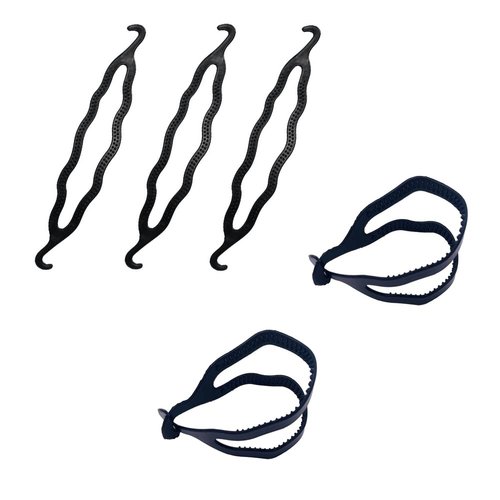6PCS Black Plastic Bun Maker Double Hook Hair Styling Hairpins Curler Donut Bun Shaper Hair Twist Braiding Tool Hairdressing Accessories