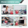 AdirMed Sharp Needle Disposal Container for Home, Clinic, Office, Barber Use with Flip Open Lid (8 Quart -2 Pack)