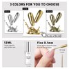 HOSAILY 12ml Metallic Painting Nail Gel, Mirror Gold Gel Liner Nail Art Soak off UV/LED, Upgrade Painted Glossy Gel Mirror Nail Polish for Salon Home DIY Nail Manicure Painting Decoration