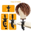 Wig Stand Mannequin Head Holder 3 Pack Black Cosmetology Manikin Stand Mannequin Head Holder Clamp Wig Head Stand Holder for Table Training