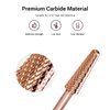MelodySusie Cone Shape Nail Drill Bits, 3/32'' Carbide Tungsten Bits, Suitable for Manicure Pedicure Cuticle Gel Polishing, Beginners Bits, Rose Gold, Series Bit-S, Fine