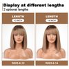 BLONDE UNICORN Ombre Ash Blonde Human Hair Wigs for White Women Straight Wig with Bangs Shoulder Length Human Hair Wigs None Lace Front Wigs 14 Inch