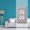 Amerelle Steps Single Duplex Cast Metal Wallplate in Satin Nickel