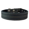 Genuine Leather Dog Collar, Padded Black, 1.5" Wide. Fits 14"-18" Neck Size, Medium