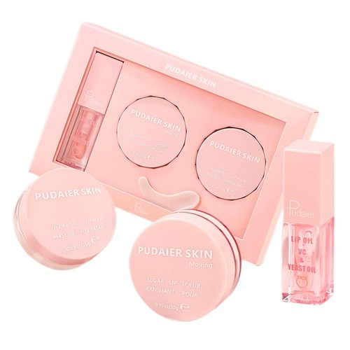 Lip Care Kit, Hydrating Lip Glow Oil, Moisturizing Lip Mask, Exfoliating Lip Scrub, 3 Pcs Lip Care Plumping Makeup Set for Shiny and Nourishing Lips, Dry Lips Treatment