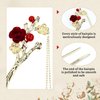 inSowni 8 Pieces Retro Vintage Asian Japanese Chinese Hanfu Gold Metal Flower Hair Sticks with Pearl Pendants Fishtail Lotus Butterfly Long Hair Pins Forks Chopsticks Bun Updo Holders for Women Girls