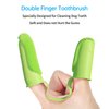 Pijaborg 2 Pack Toothbrush for Dog, Finger Toothbrush Kit, 135ºSurround Bristles for Easy Teeth Cleaning, Double-Finger Toothbrush Dental Care for Puppies, Cats and Small Pets