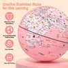JOWHOL Pink Globe for Kids Learning Illuminated Globes of the World with Stand & Animals Illustrations Earth World Globe Night Light for Girls Room Decor Classroom Educational Tool Birthday Gift