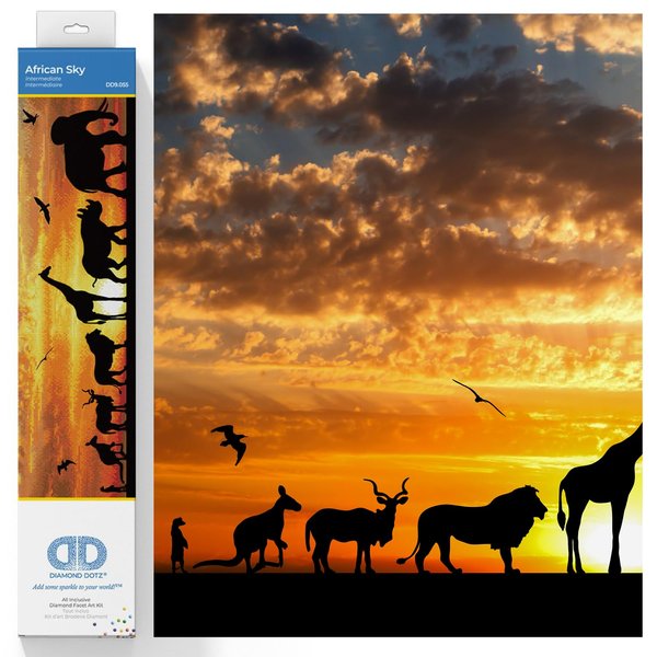 DIAMOND DOTZ ® - African Sky, Partial Drill, Round Dotz, Diamond Painting Kits, Diamond Art Kits for Adults, African Diamond Art, Diamond Art, Diamond Dotz Kits, 28"x8"