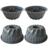 Heluok 4PCS Small Bundt Cake Pan, Mini Bundt Pan, Nonstick Fluted Tube Cake Molds, Carbon Steel Round Pound Cake Pan, Reusable Baking Cup for Kugelhopf, Cake, Brownie - 4Inch，Marble