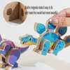 LENGRUIA Dinosaur Assembly Magnetic Building Blocks Toys,Dinosaur Snap Together Building Toys for 3-8 Years Old