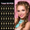 Flosius 30PCS Gold Star Hair Clips Braid Jewelry Hair Charm Five-pointed Stars Pendant Dreadlock Jewelry for Hair Clips Accessories(B)