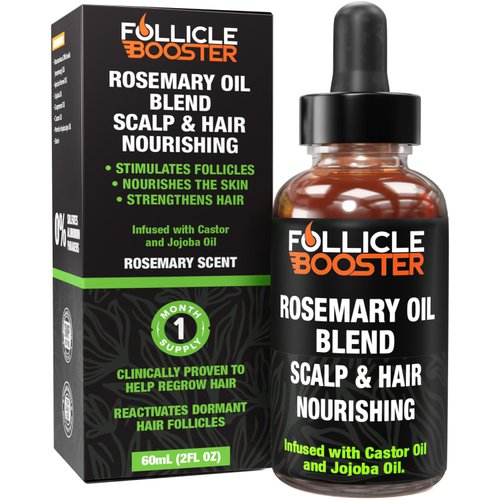 Rosemary Oil for Hair Growth - Natural and Pure Hair Oil with Mint, Castor, Jojoba, Grapeseed and Biotin - Strengthens Hair Follicles, Nourishes Scalp - Hair Growth Oil for Adults and Teens - 1 Pack