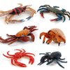 Realistic 6 PCS Ocean Sea Marine Animal Model Figures Crab Hermit Crab Family Party Favors Supplies Cake Toppers Set Toys for Boys Girls Kids