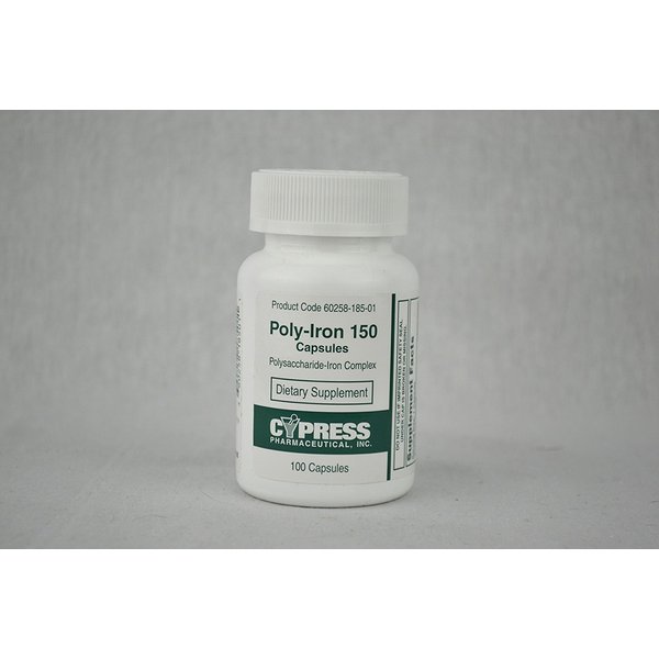 Cypress Poly-Iron 100 Caps Compares To Niferex 150Mg - Box of 100 - Model 185-01 [Health and Beauty]