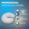 John G. Louis Massage Seamless Face Rest Cradle Cover- Professional Flannel Face Pillow Covers– Machine Washable, 100% Cotton- Crescent Cover, Fits Massage Table & Chair Cushions- (3 Pack, White)